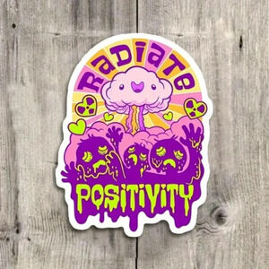 Pink yellow purple orange Radiate Positivity vinyl sticker laptop cup luggage